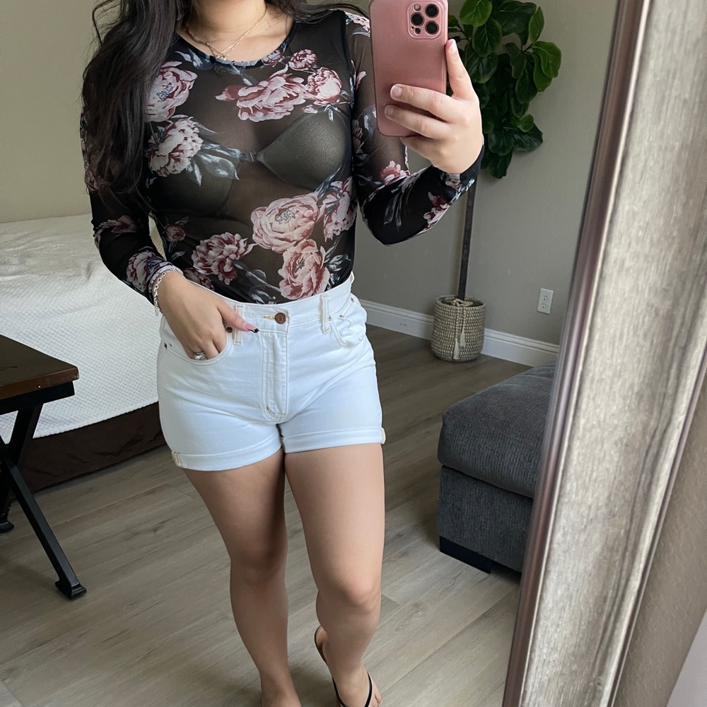 Long sleeve sheer bodysuit